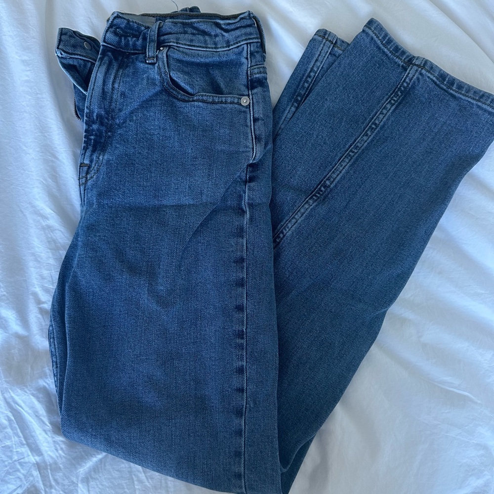 Everlane Way High Straight Leg Blue Jean